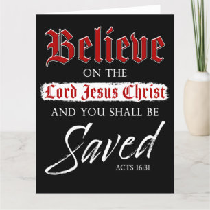 Believe on The Lord Jesus Christ Be Saved Faith Letterpress Thank You Card