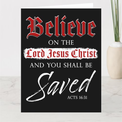 Believe on The Lord Jesus Christ Be Saved Faith Thank You Card