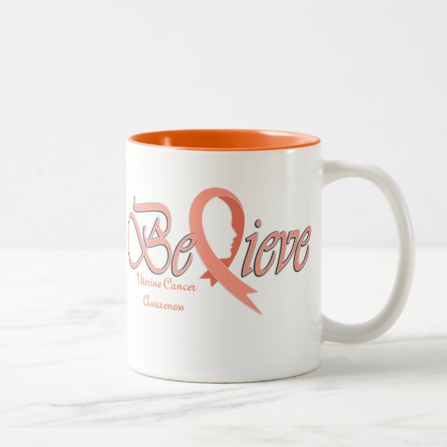 Believe "Peach Mug" Two-Tone Coffee Mug (Right)
