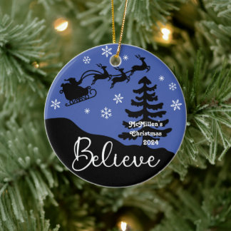 Believe Personalized Ceramic Ornament