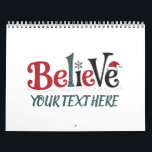 Believe Personalized Christmas Party Family  Calendar<br><div class="desc">Believe Personalized Christmas Party Family</div>
