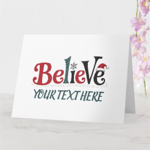 Believe Personalized Christmas Party Family Card