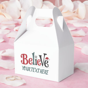 Believe Personalized Christmas Party Family  Favor Boxes