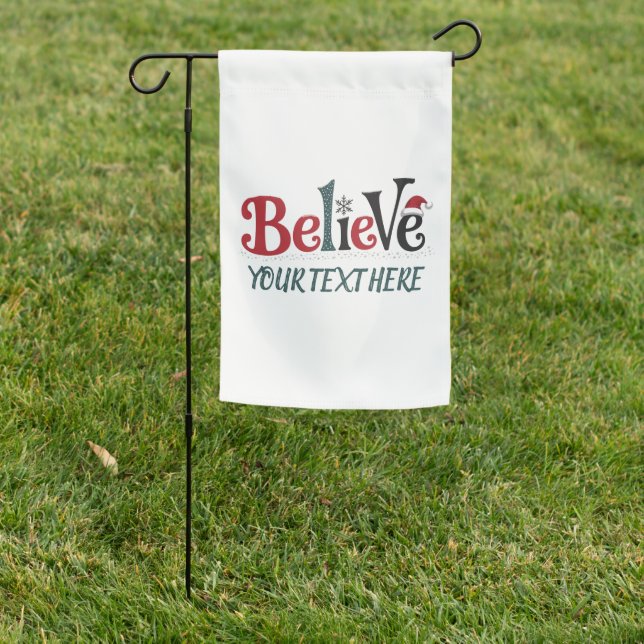 Believe Personalized Christmas Party Family  Garden Flag (In SItu)