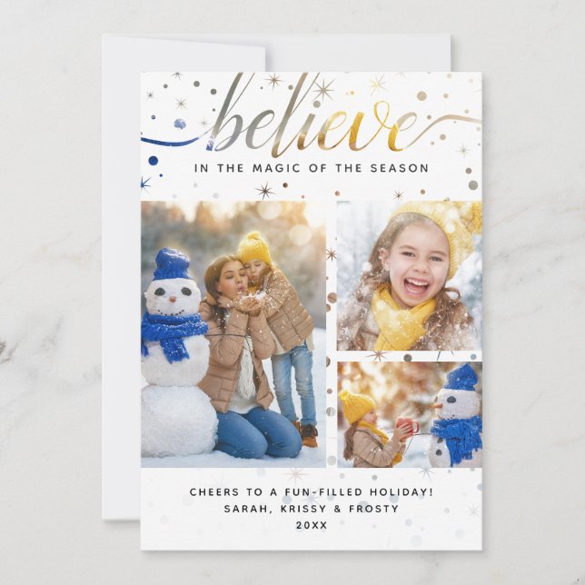 BELIEVE Photo Card with Color Matching Typography (Front)