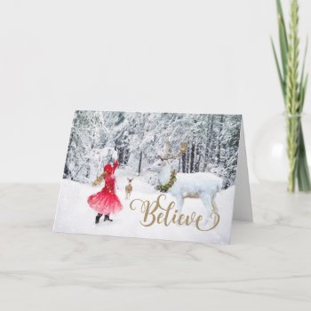 Believe Photo Christmas Card by ChristmasBellsRing at Zazzle
