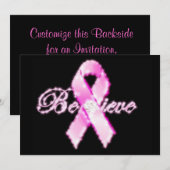 Believe Pink Ribbon Awareness Card (Front/Back)