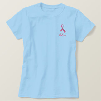 Believe Pink Ribbon Polo Shirt (Fitted)