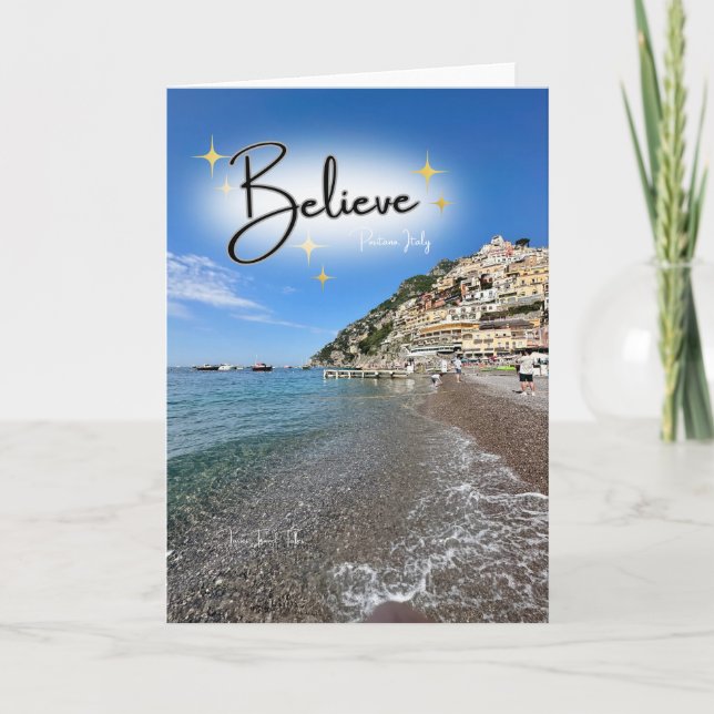 Believe Positano Italy Christmas Holiday Card (Front)