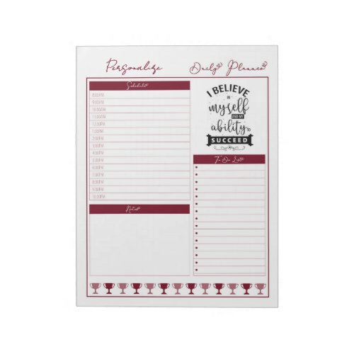 Believe Positive Affirmation Quote Daily Planner Notepad