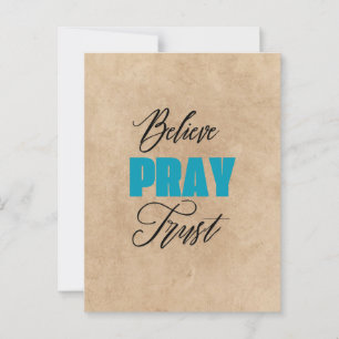 Believe, Pray and Trust, Christian Postcard