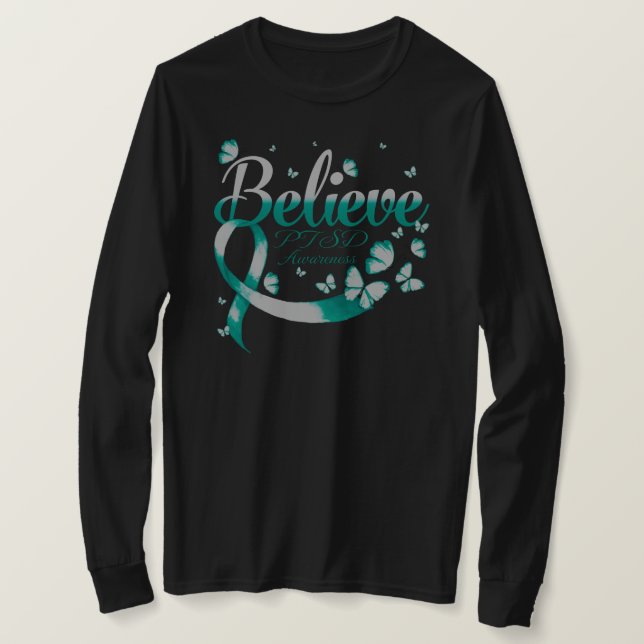 Believe PTSD Butterfly T-Shirt (Design Front)