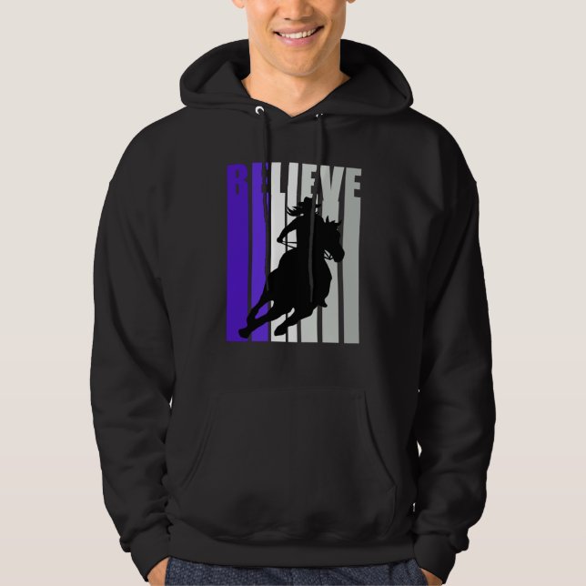 Believe Purple Cowgirl Southern Girls Western Hors Hoodie (Front)