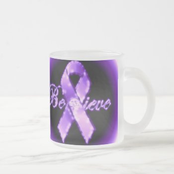 Believe Purple Ribbon Awareness Mug by SignaturePromos at Zazzle