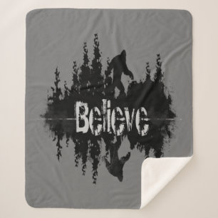 Believe Quote the Legend Sasquatch Bigfoot Sherpa Blanket