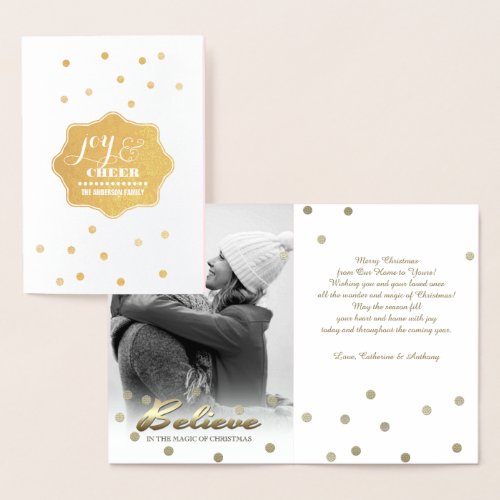 Believe Real Foil Luxury Custom Photo Card