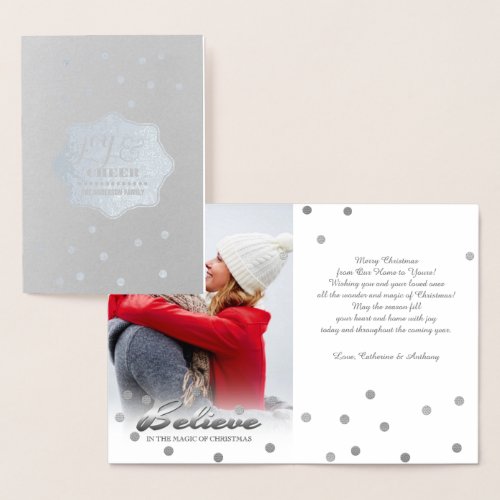 Believe Real Foil Luxury Custom Photo Cards