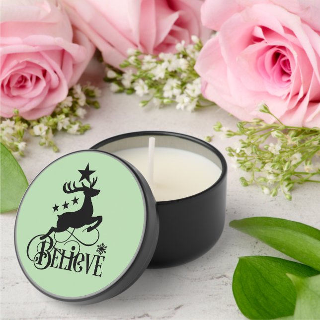 Believe reindeer Christmas  Mini Candle Favors (Insitu (Wedding))