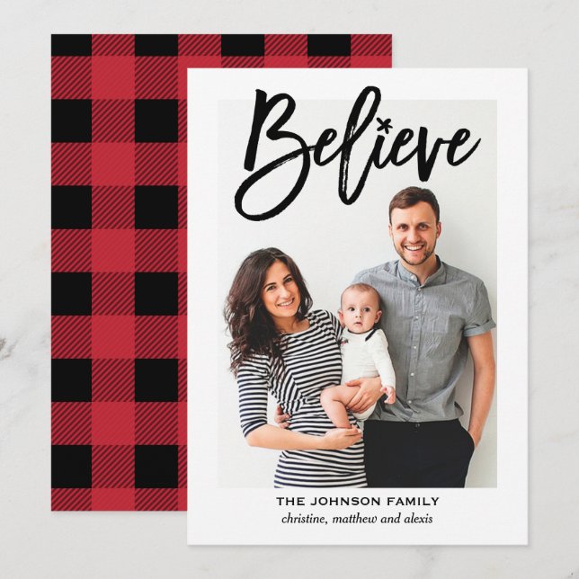 Believe Religious Christmas Holiday Photo (Front/Back)