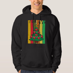 Believe Retro Christmas Tree Hoodie