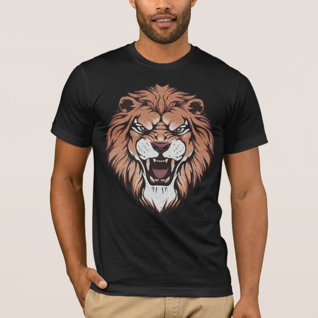 Believe Roaring Lion Motivational T-Shirt for Men (Front)