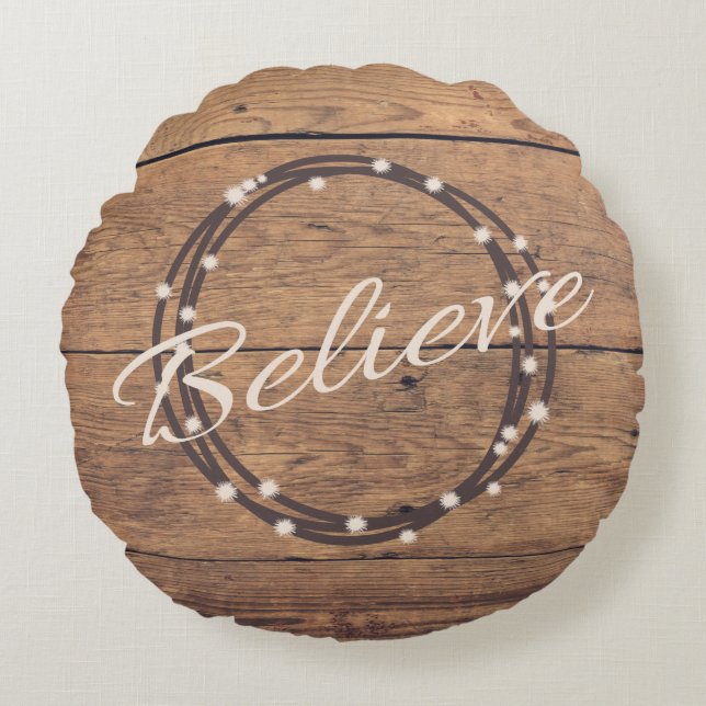 Believe Round Pillow (Front)