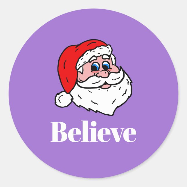 Believe Santa Classic Round Sticker (Front)