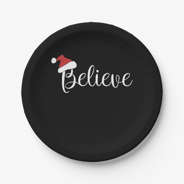 believe Santa Claus Paper Plates (Front)
