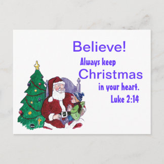 Believe------Santa Holiday Postcard