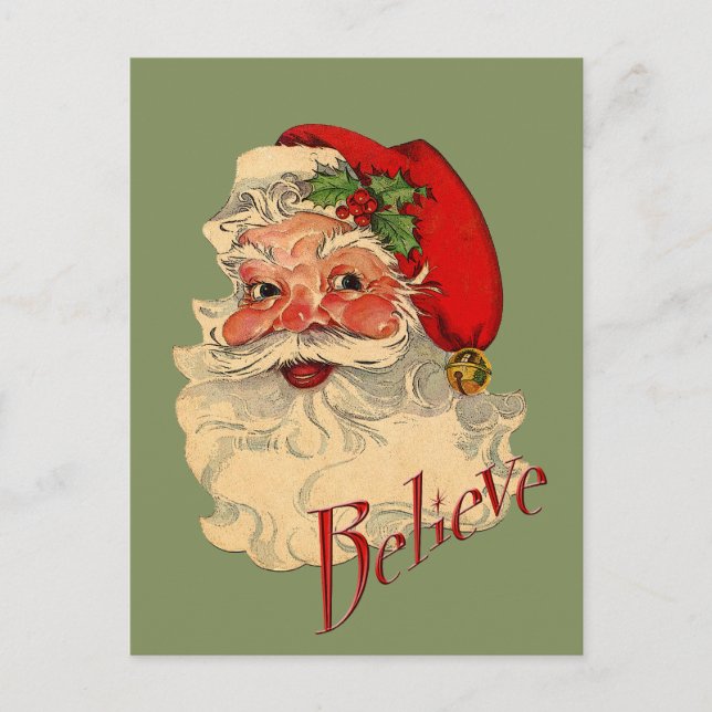Believe Santa Holiday Postcard (Front)