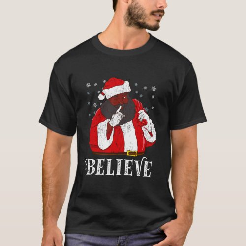 Believe Santa Long Sleeve Shirt African American C