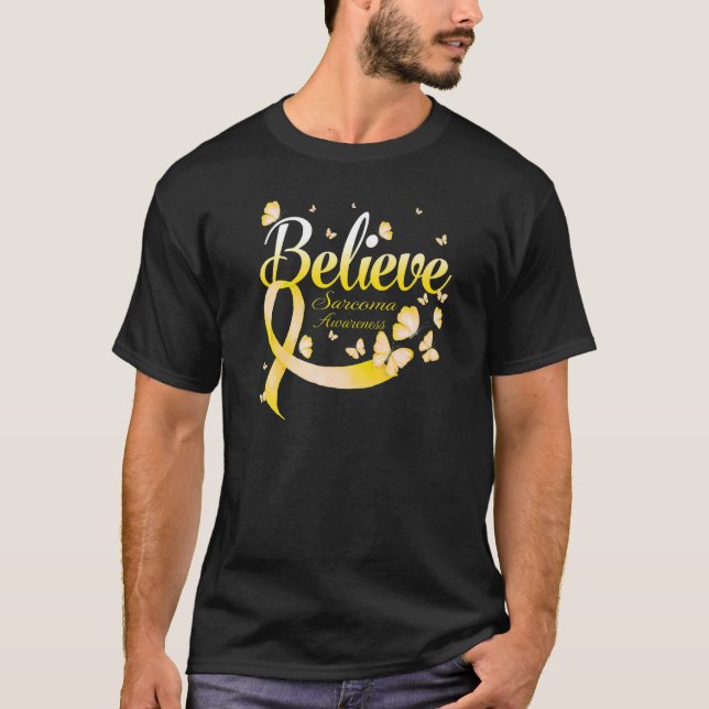 Believe Sarcoma Awareness Butterfly T-Shirt (Front)