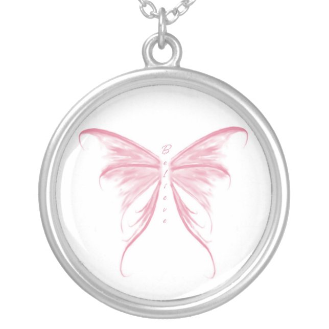 believe silver plated necklace (Front)