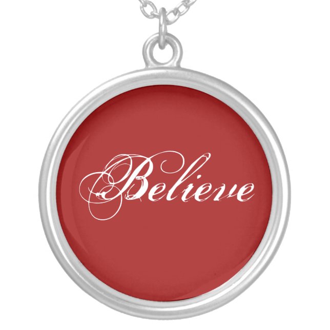 Believe Silver Plated Necklace (Front)