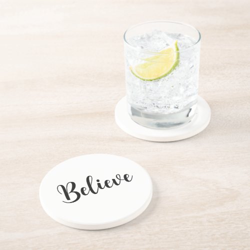 Believe Simple Modern Minimalist  Coaster