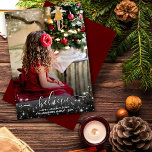 Believe - Sparkle Stars Photo Red Christmas Holiday Card<br><div class="desc">This simple Christmas card features your photo surrounded by a bounty of sparkling stars. The caption at the bottom reads "believe" and there is space for a short greeting and signature. Classy and elegant way to send holiday greetings. The back features a rich mottled burgundy red pattern.</div>