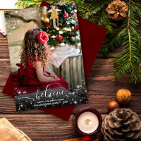 Believe - Sparkle Stars Photo Red Christmas