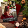 Believe - Sparkle Stars Photo Red Christmas Holiday Card
