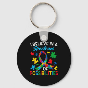 Believe spectrum possibilities autism awareness keychain