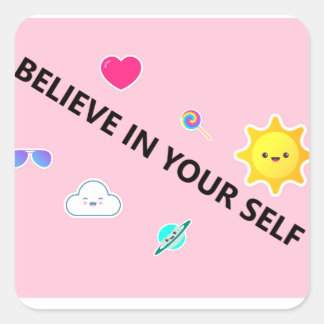 believe square sticker