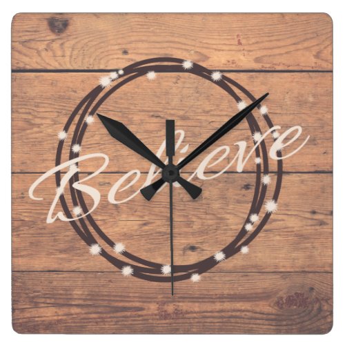 Believe Square Wall Clock