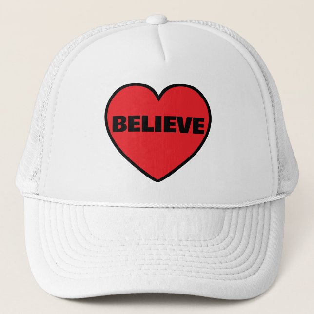 Believe Sweatshirt Trucker Hat (Front)