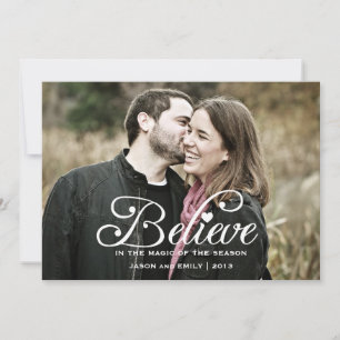 BELIEVE The Magic of Christma Holiday Photo Card