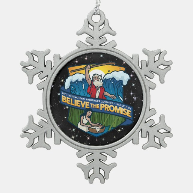 Believe the Promise Snowflake Framed Ornament (Front)