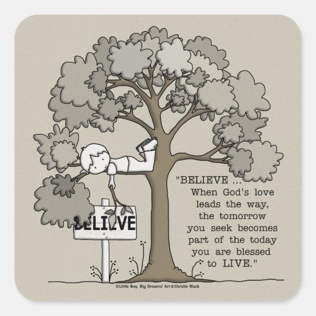 BELIEVE to LIVE Square Sticker (Front)