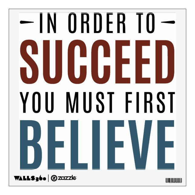 Believe to Succeed Motivational Wall Decal (Front)