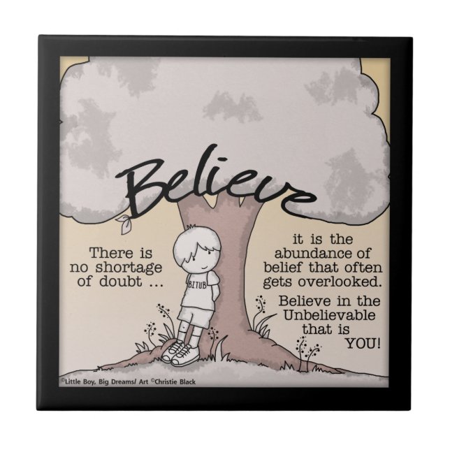 Believe Tree Ceramic Tile (Front)