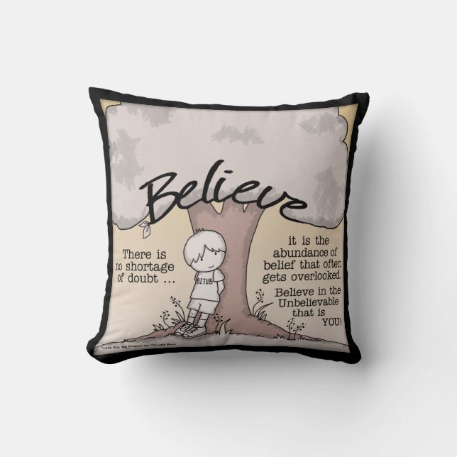 Believe Tree Throw Pillow (Front)