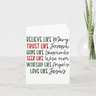 Believe Trust Hope Seek Like Shepherds Christian C Card