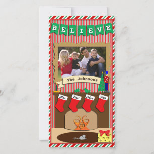Believe • Twas Night Before Christmas • 4 Stocking Holiday Card